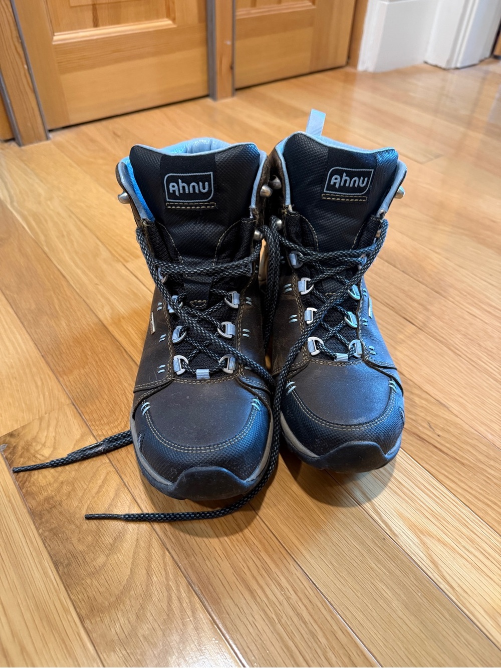 Ahnu Brown and Black Waterproof Women's Hiking Boots - Picture 3 of 8